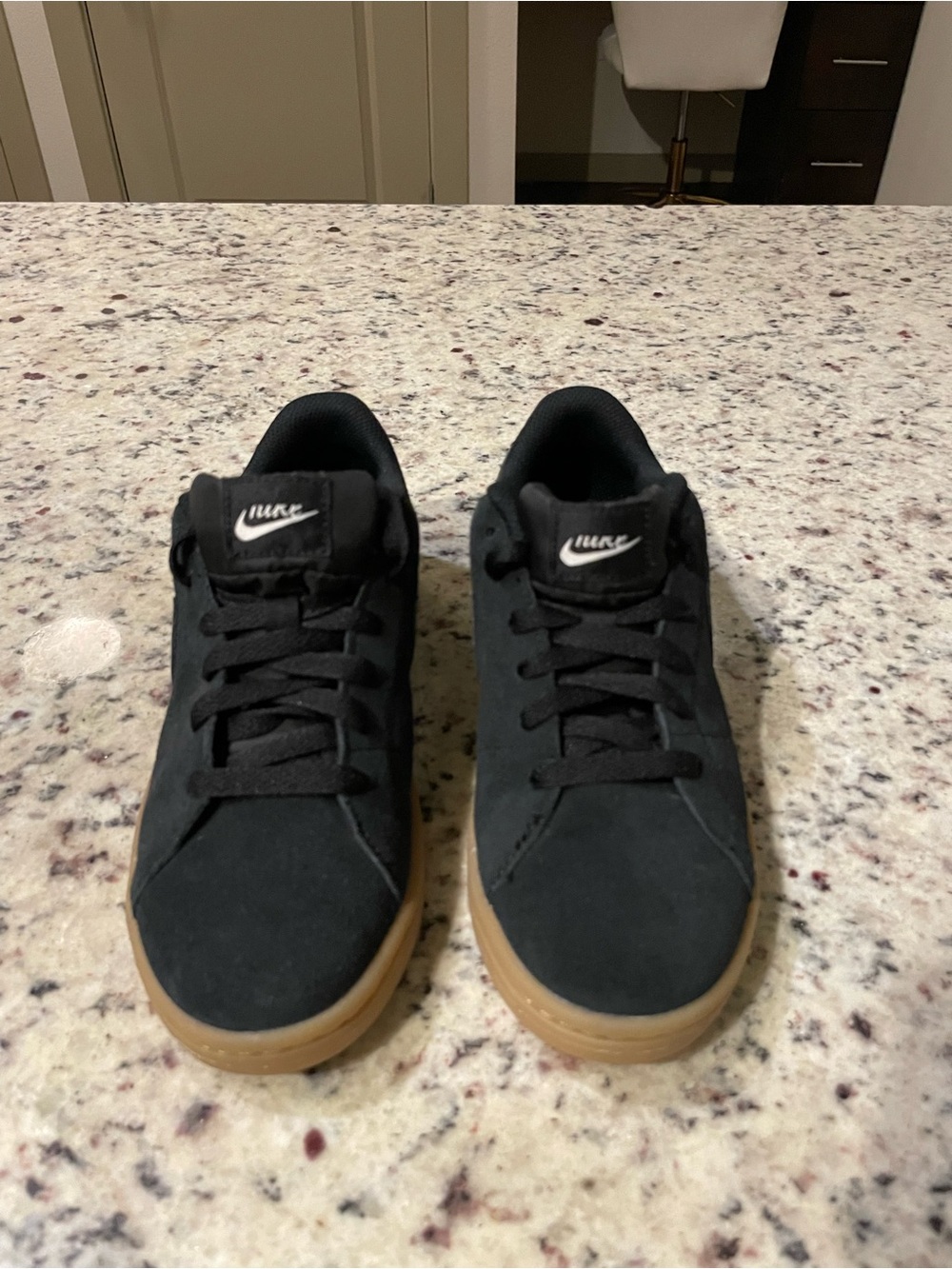 Nike Black Suede Sneakers with Gum Outsole